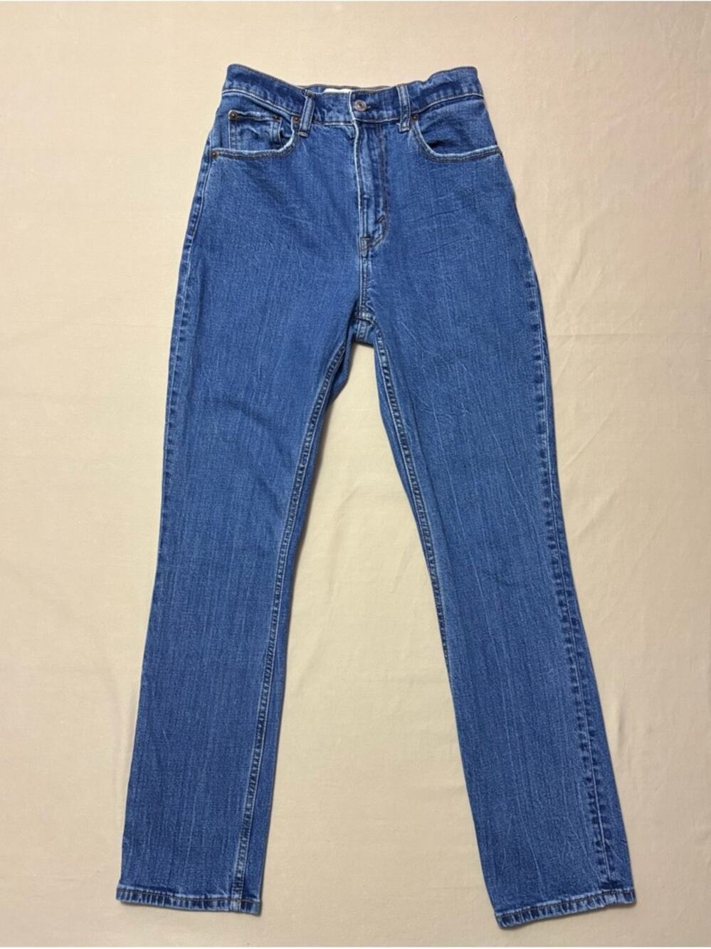 Abercrombie Women’s Light Blue Ultra High Rise Slim Straight Jeans Curve Size 2S